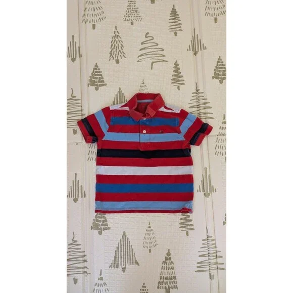 Boys 4T 5T Clothing Lot 7pc Tommy Hilfiger Wrangler H&M Cat & Jack Shirts Jeans - Picture 3 of 9